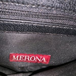 Black leather clutch purse